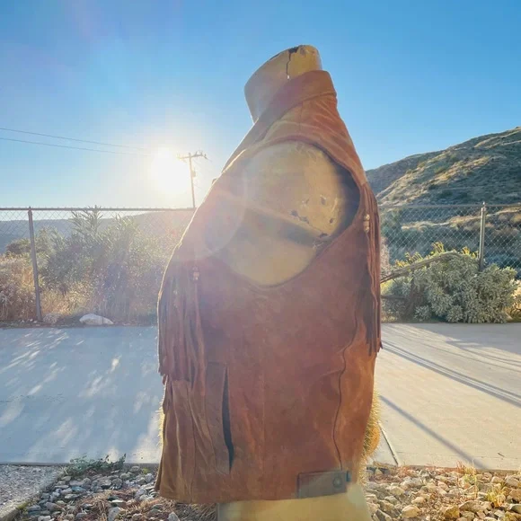 LEATHER RANCH Vintage 80’s SUEDE Western Beaded Leather VEST Size 1 - Picture 14 of 16